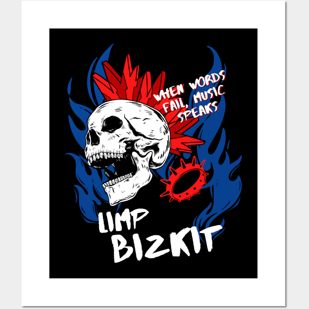 limp bizkit ll music speaks Wall Art by daley doodles